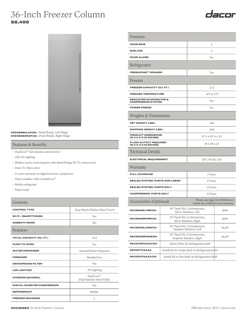 Image de la première page du manuel de l'appareil RAC36AMLHMS