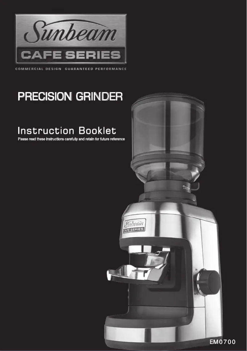 Page 1 de la notice Manuel utilisateur Sunbeam Cafe Series EM0700