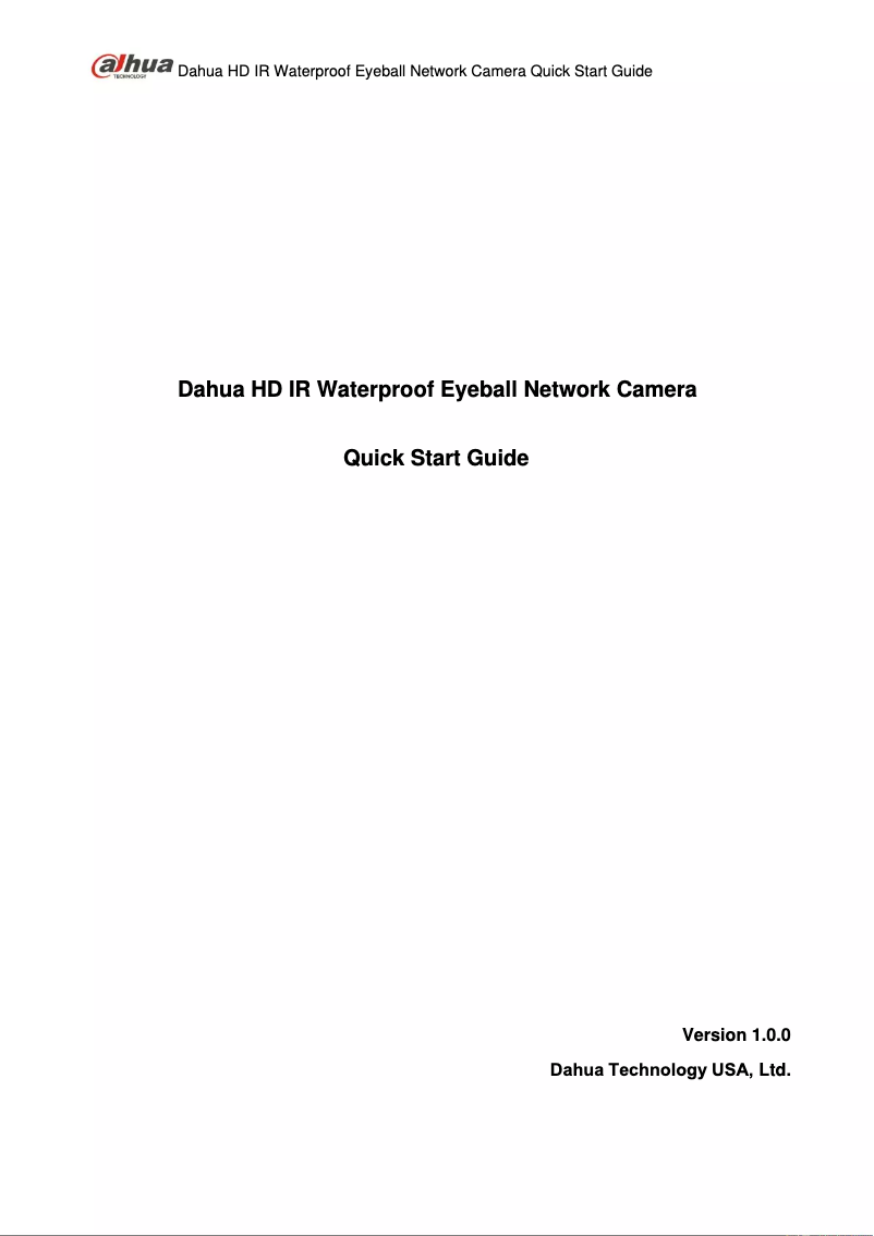 Page 1 de la notice Manuel utilisateur Dahua Technology N41BK22