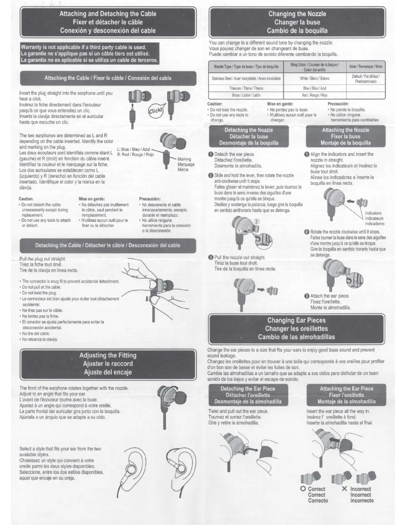 Page 1 de la notice Manuel utilisateur JVC HA-FD01