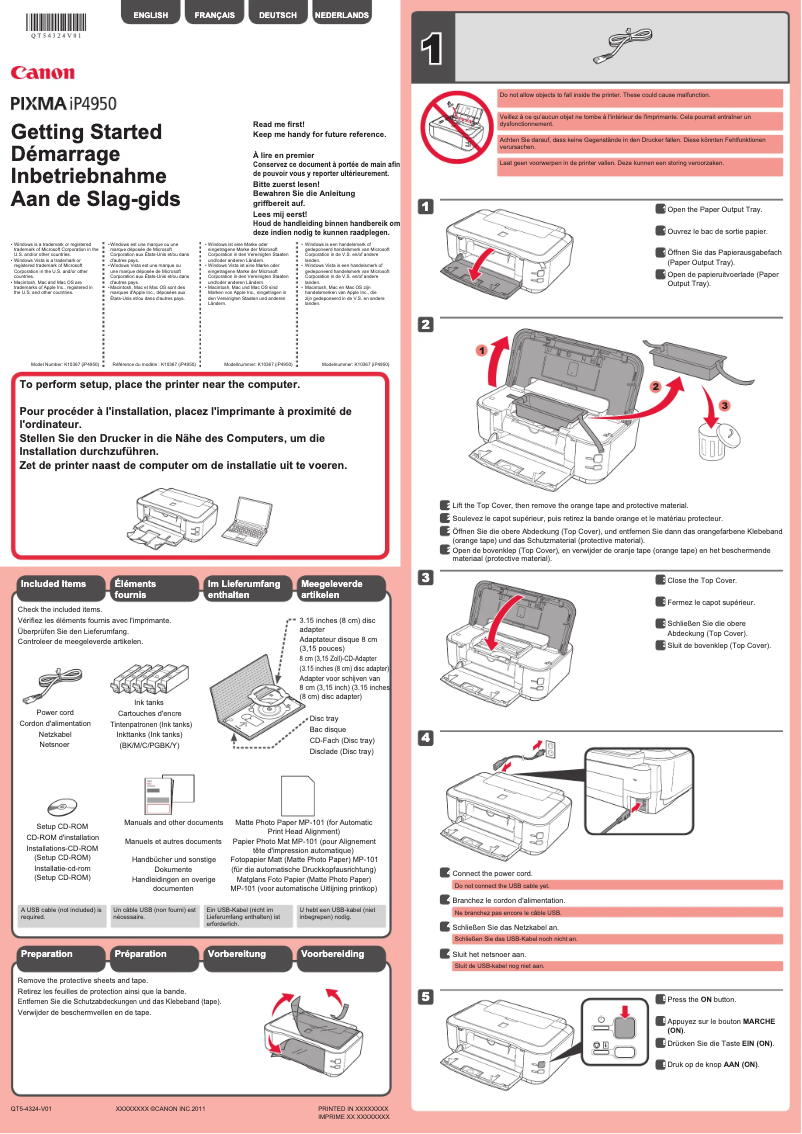 Page n°1 - Manuel utilisateur Canon PIXMA iP4940
