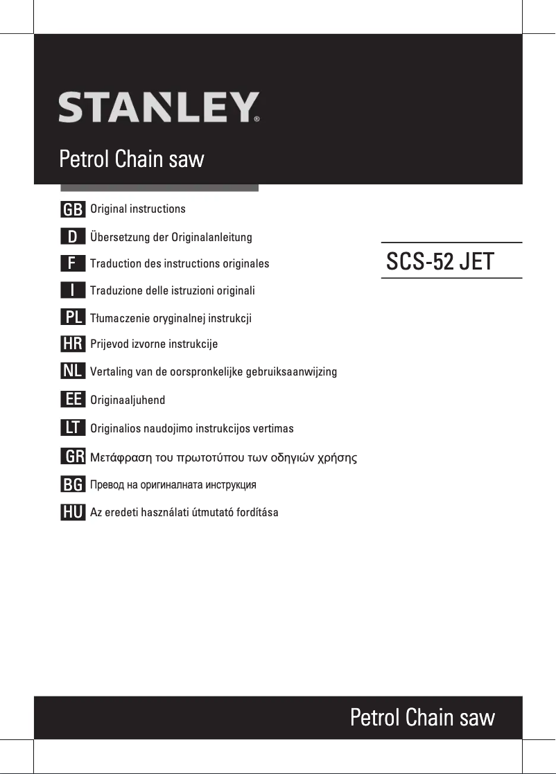 Page n°1 - Manuel utilisateur Stanley SCS-52-JET