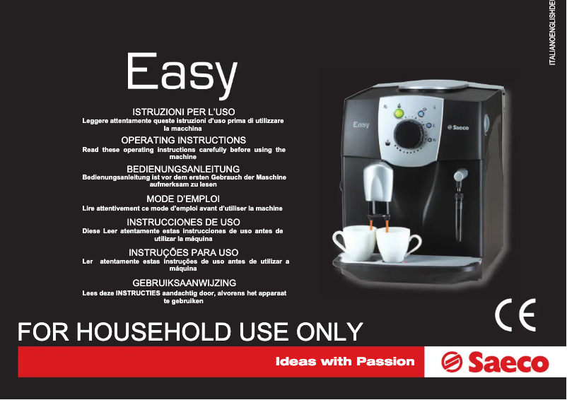Page 1 de la notice Manuel utilisateur Philips Saeco Incanto Easy