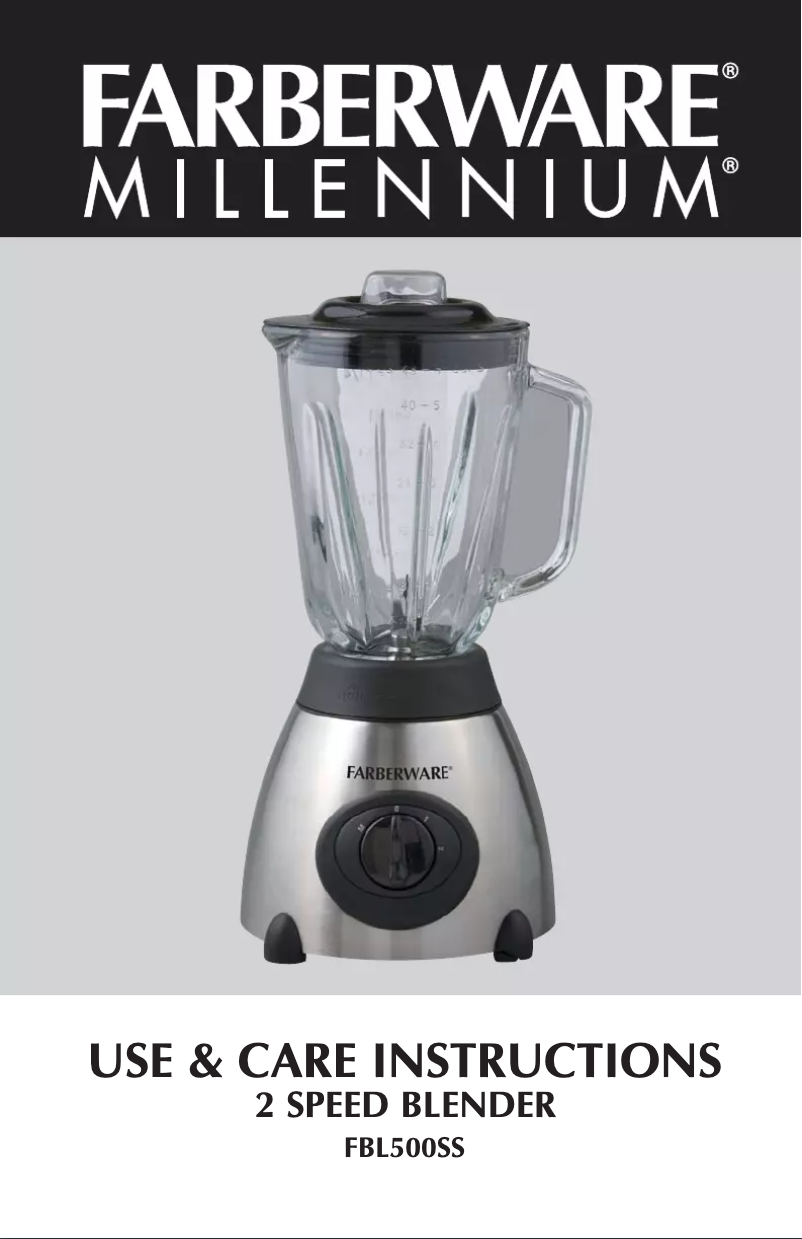 Page 1 de la notice Manuel utilisateur Farberware FBL500SS