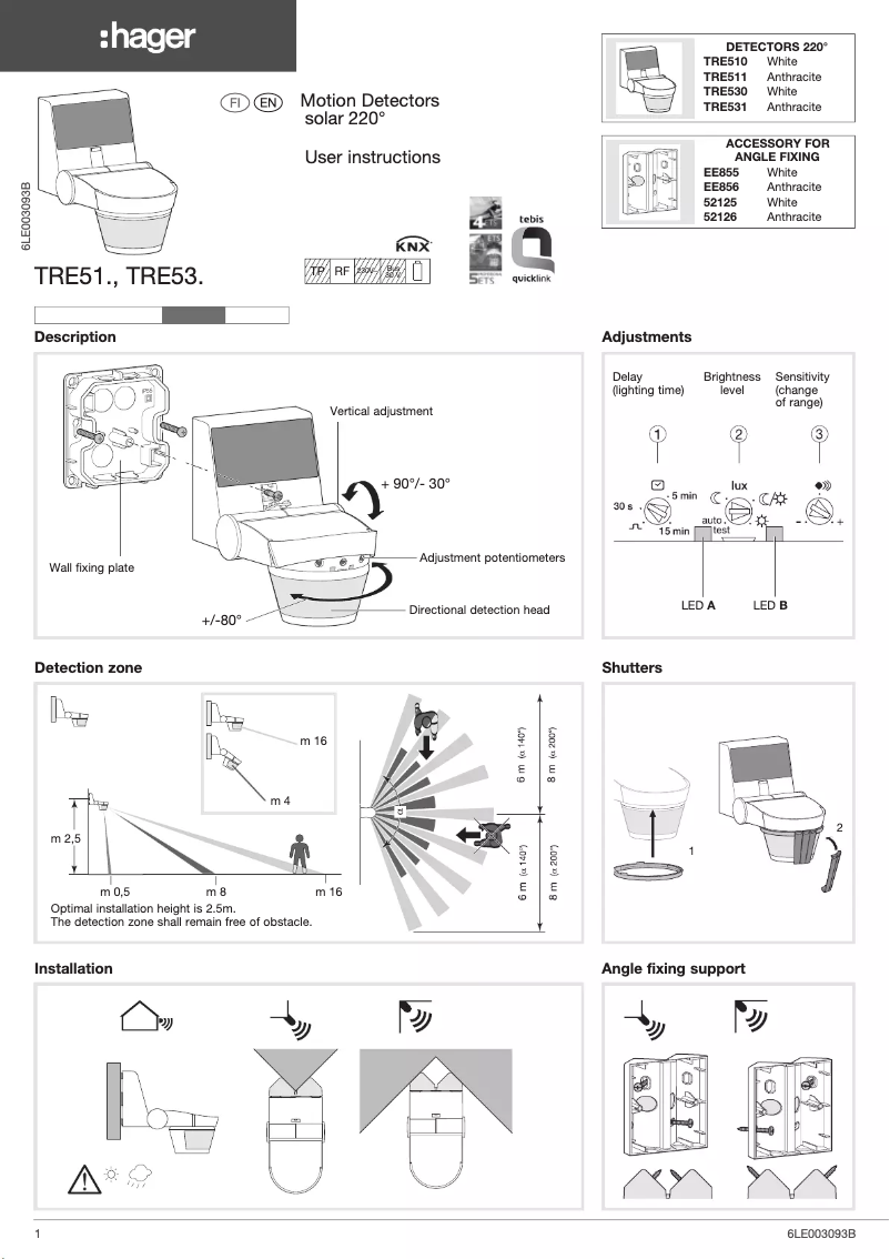Image de la première page du manuel de l'appareil TRE530