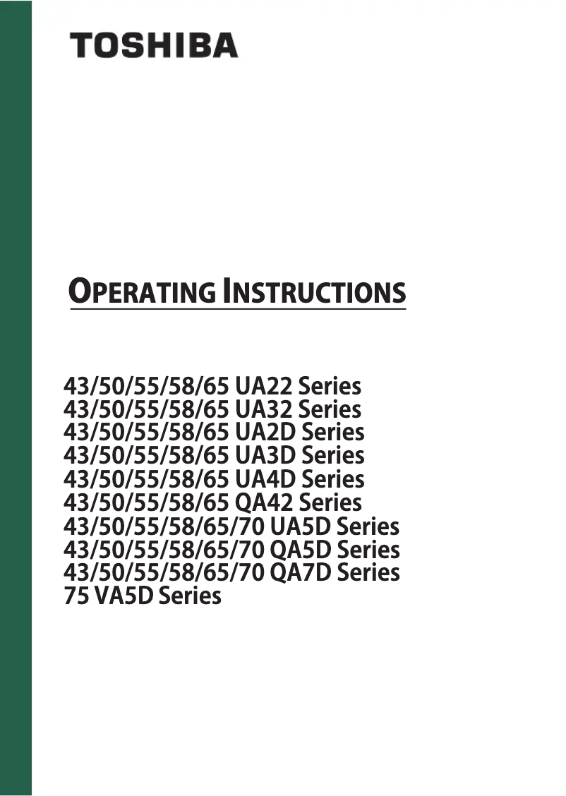 Page 1 de la notice Manuel utilisateur Toshiba 50QA5D63DA