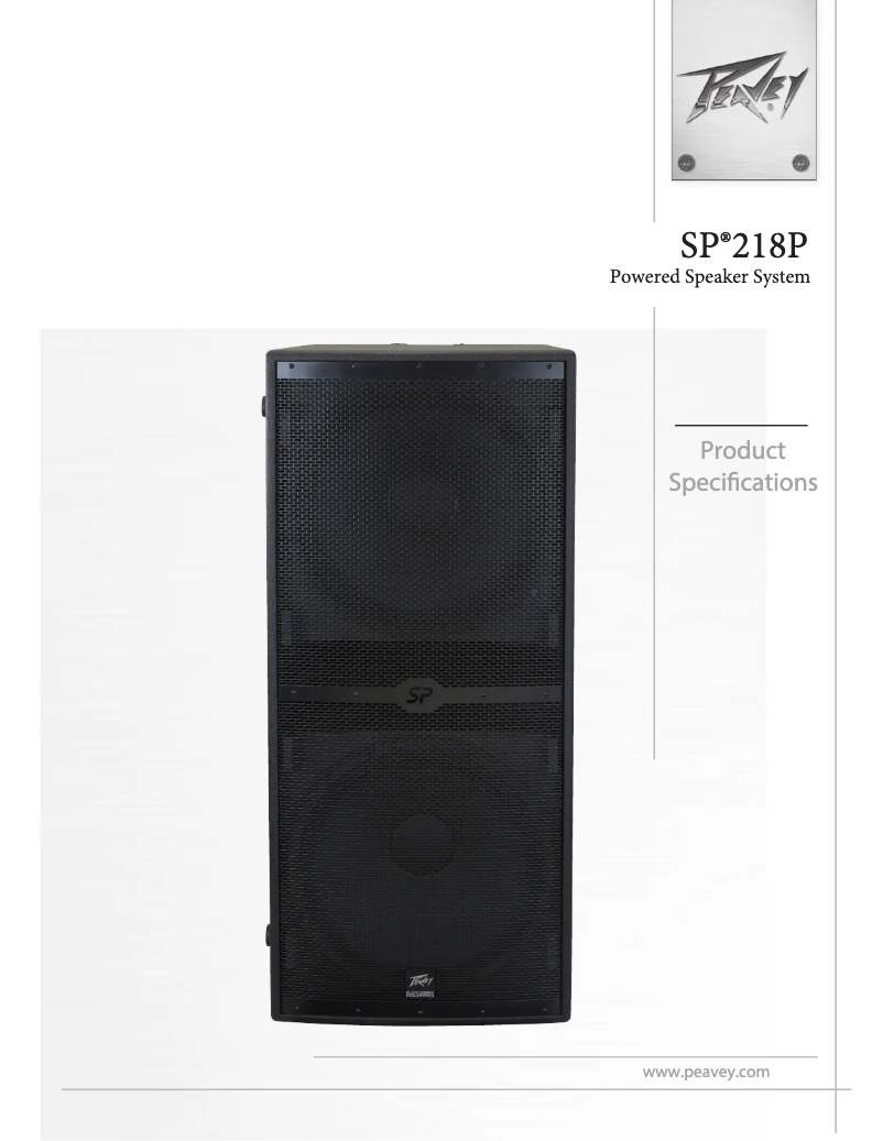 Página 1 del manual Manual de usuario Peavey SP 218P