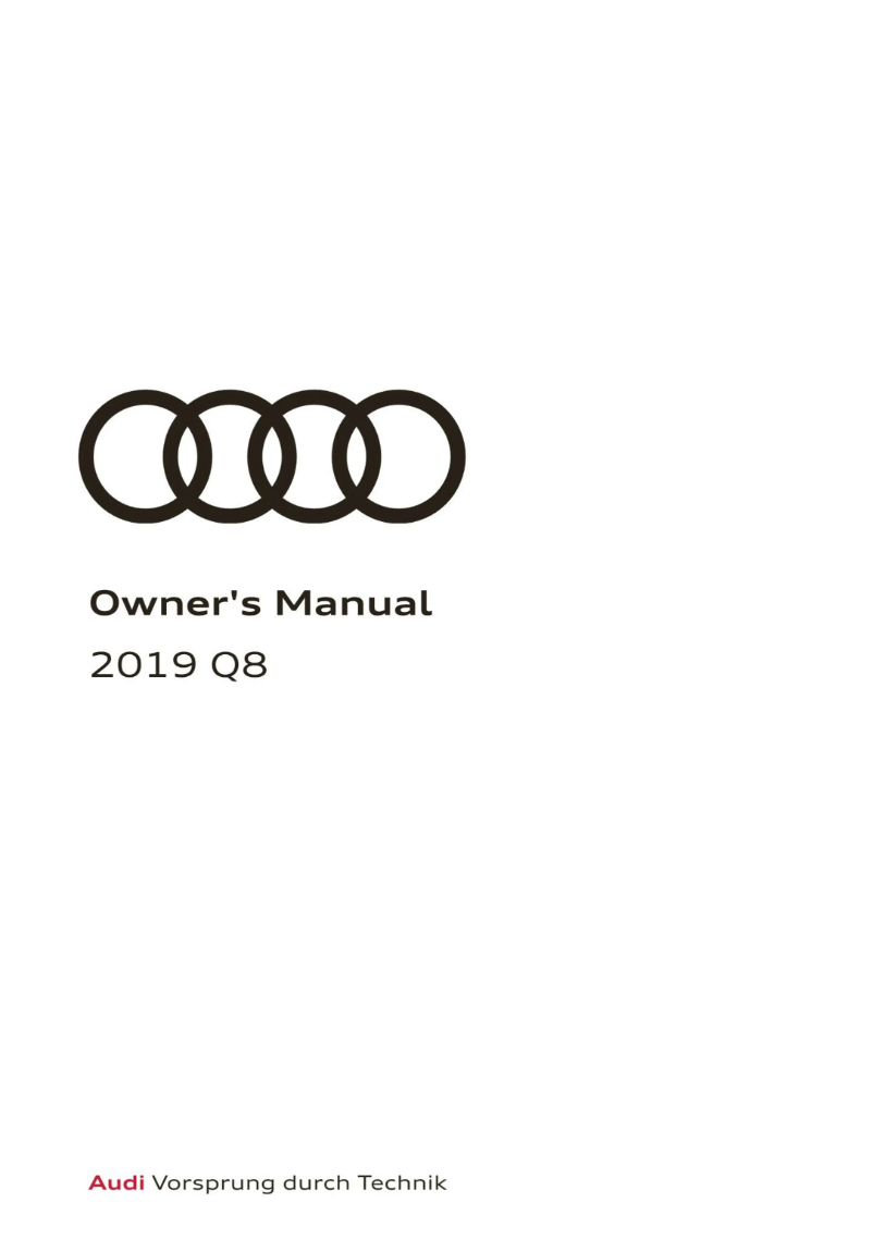 Page 1 de la notice Manuel utilisateur Audi Q8 (2019)