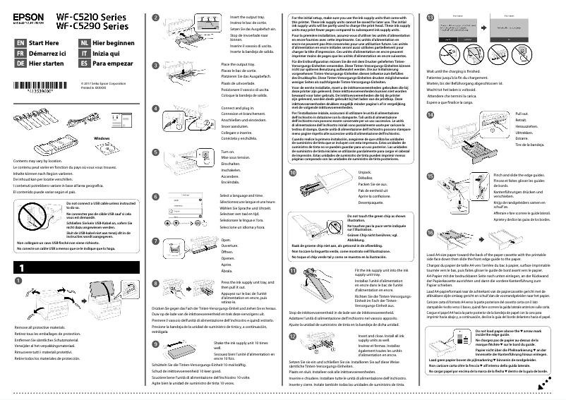 Image de la première page du manuel de l'appareil WorkForce Pro WF-C5210DW