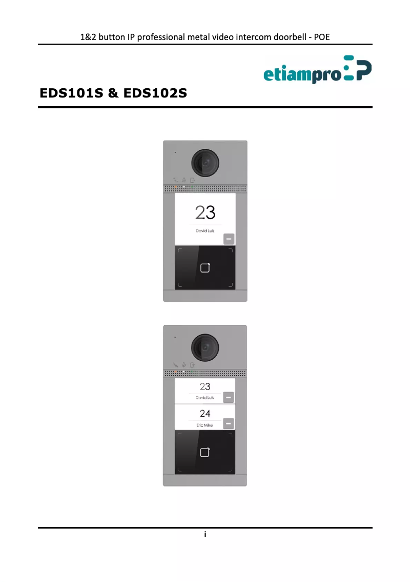 Image de la première page du manuel de l'appareil EDS101S