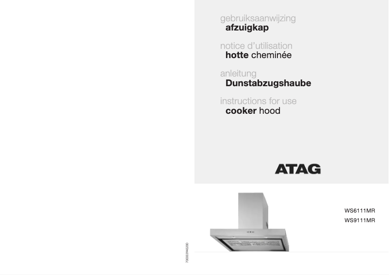 Page 1 de la notice Manuel utilisateur Atag WS6111MR