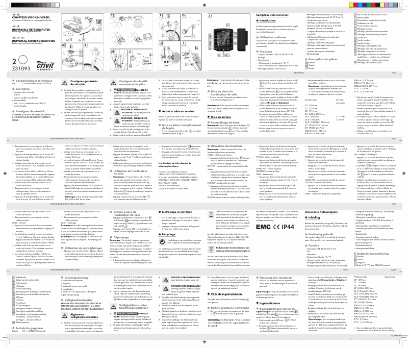 Page n°1 - Manuel utilisateur Crivit Z31093