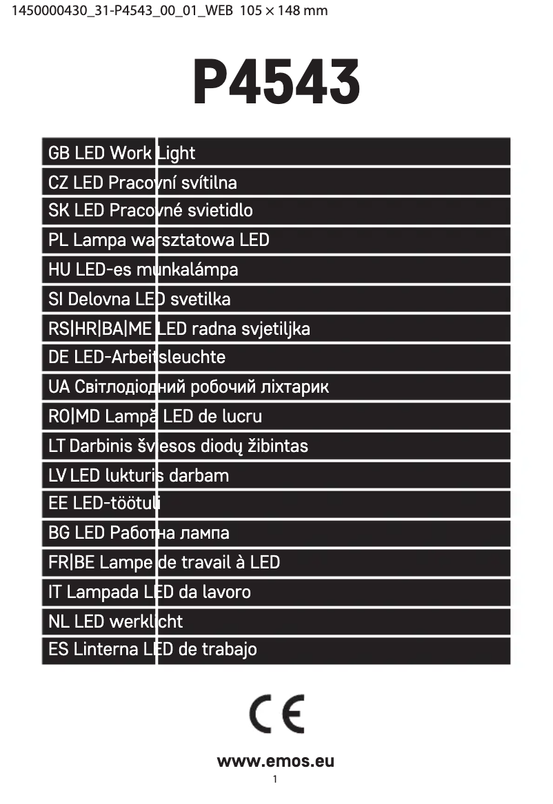 Page 1 de la notice Manuel utilisateur Emos P4543