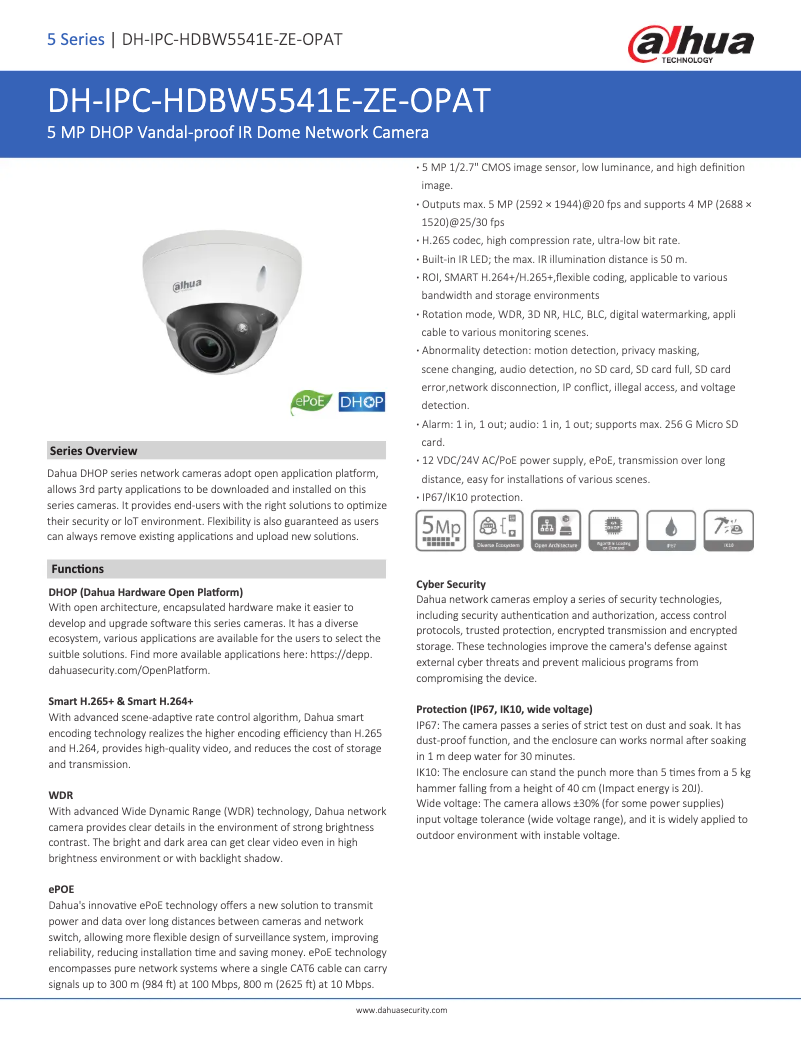 Image de la première page du manuel de l'appareil IPC-HDBW5541E-ZE-OPAT