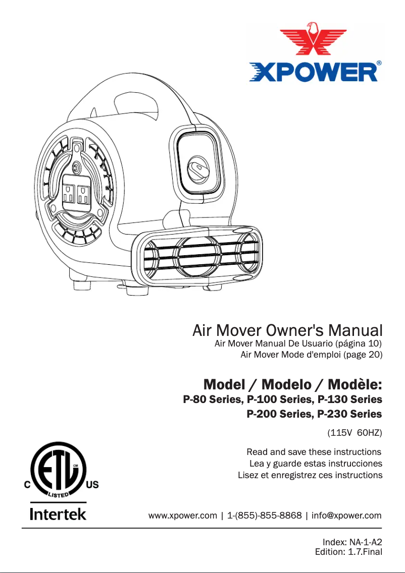 Image de la première page du manuel de l'appareil P-80A