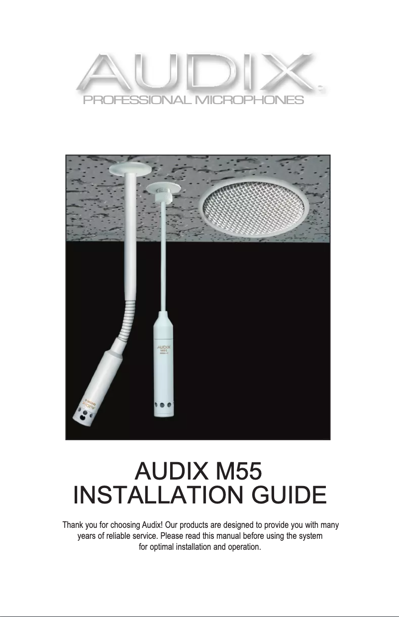 Page n°1 - Manuel utilisateur Audix M55WS