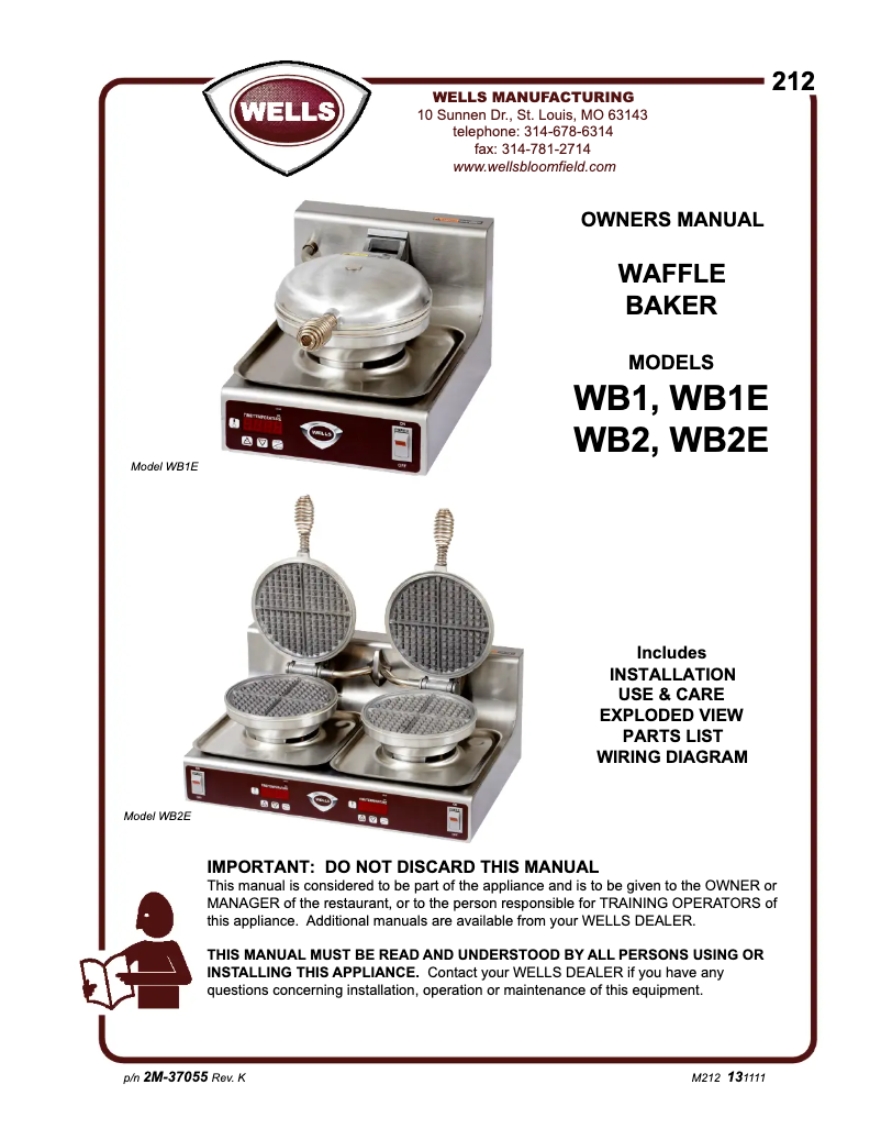 Image de la première page du manuel de l'appareil WB2E