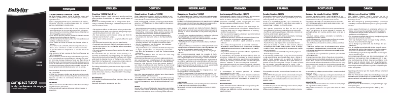 Page 1 de la notice Manuel utilisateur BaByliss 5250E Travel