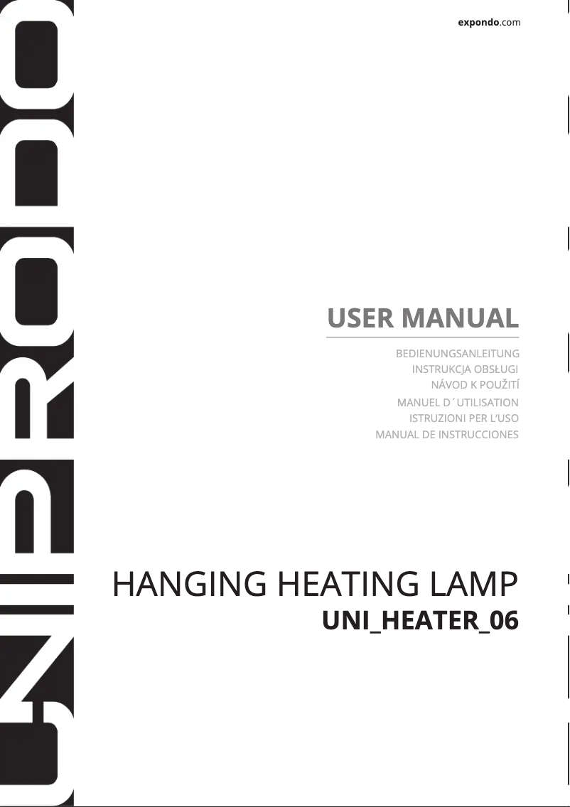 Page 1 de la notice Manuel utilisateur Uniprodo UNI_HEATER_06