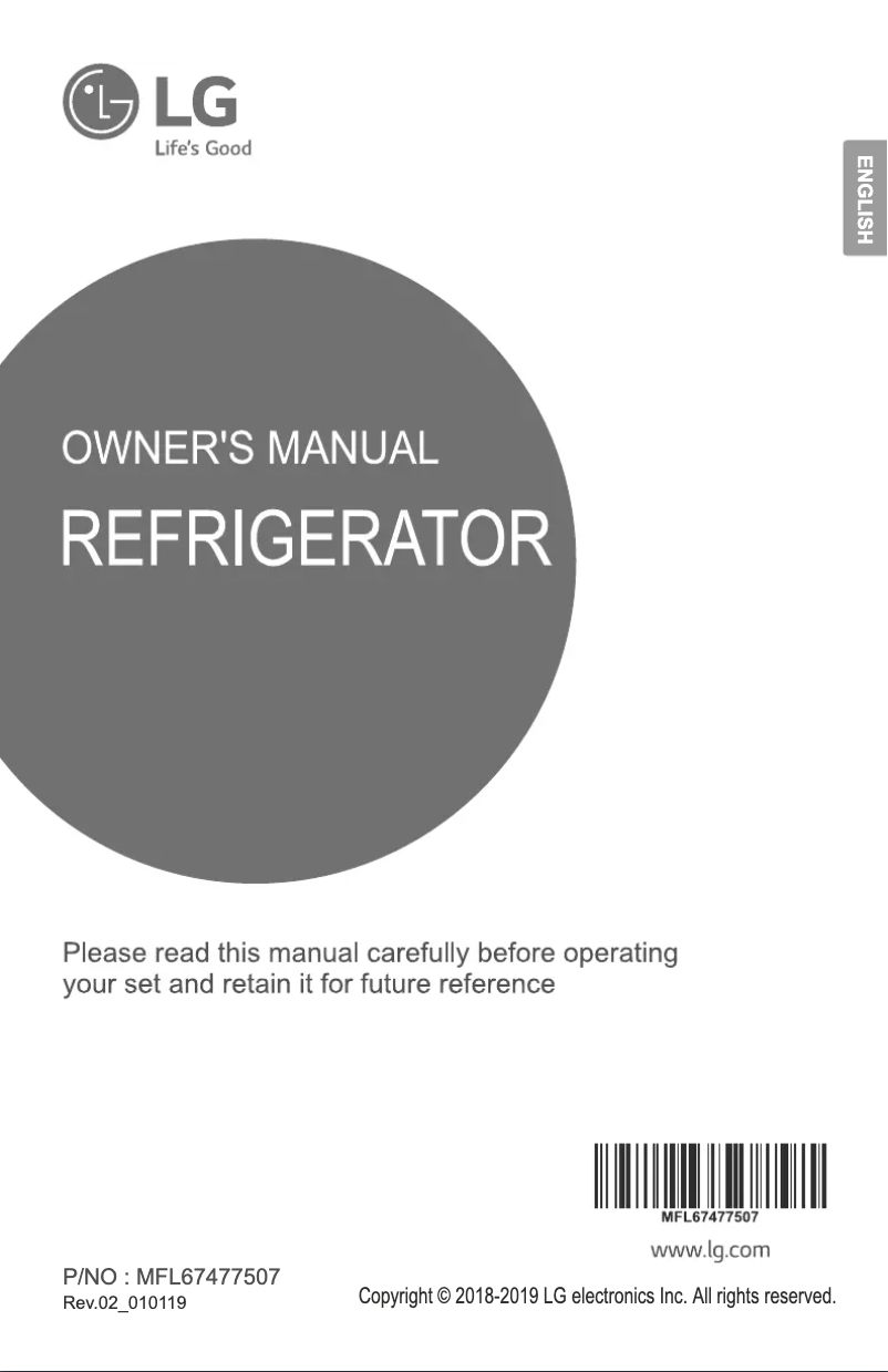 Image de la première page du manuel de l'appareil GL-F502HLHN