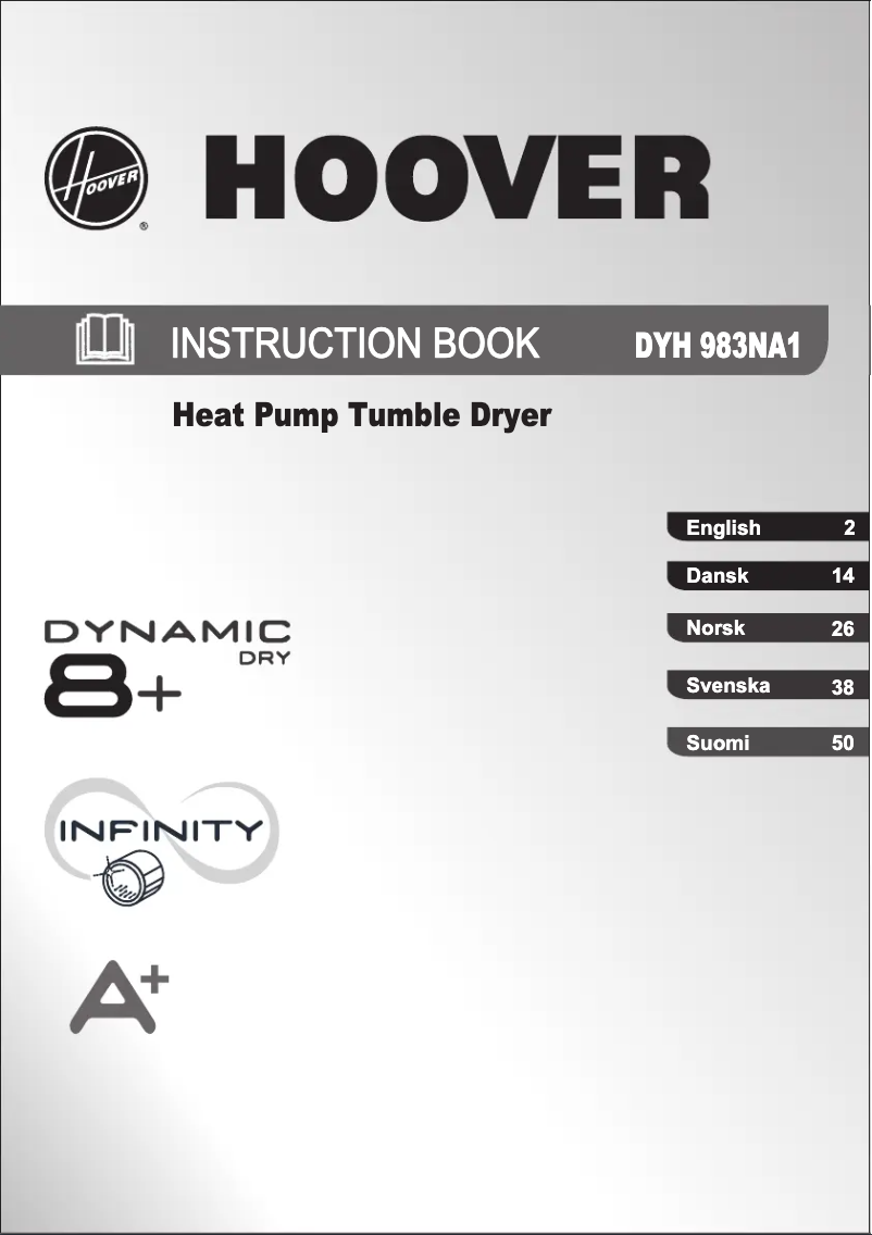 Page n°1 - Manuel utilisateur Hoover DYH 983NA1-S