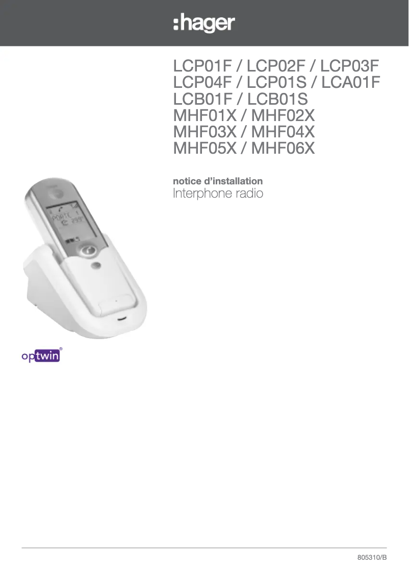 Page 1 de la notice Manuel utilisateur Hager LCB01S