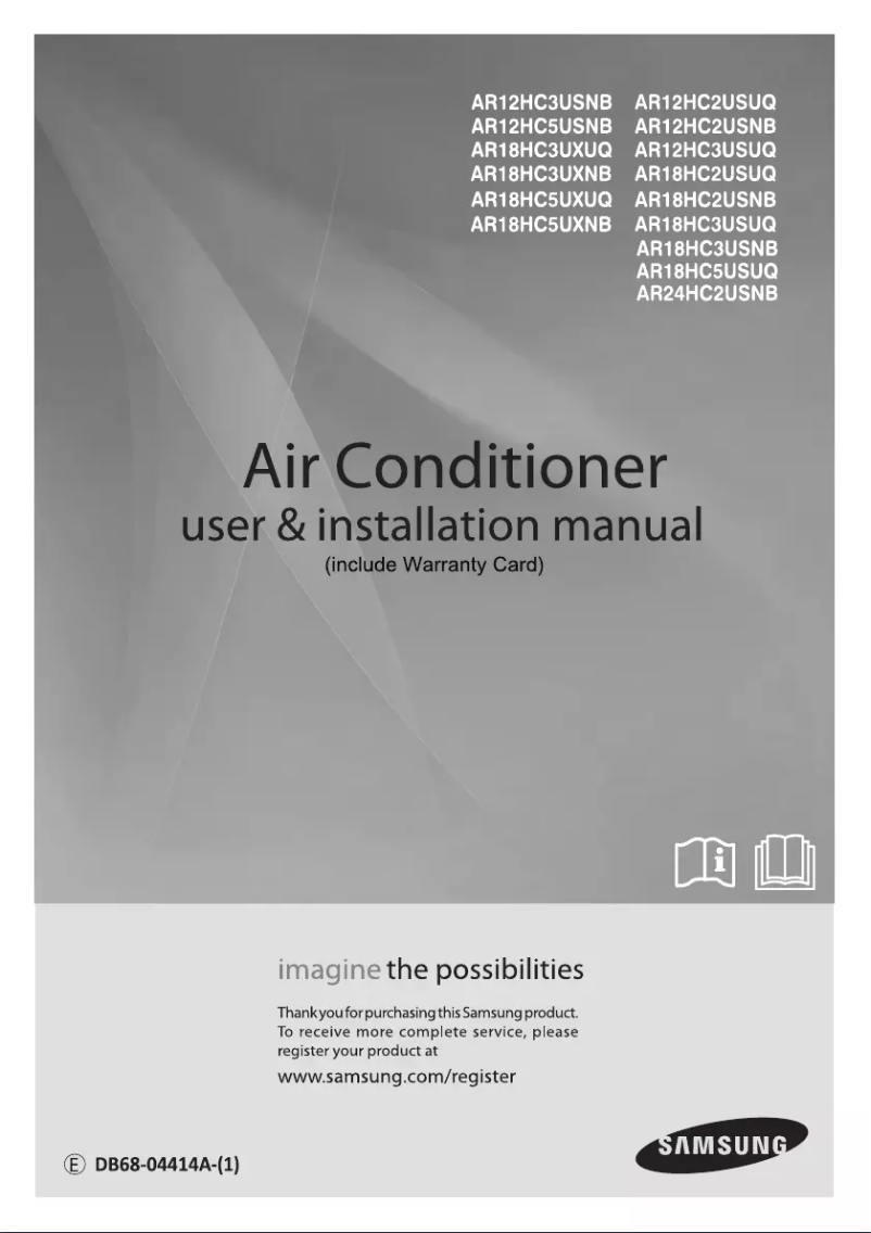 Page 1 de la notice Manuel utilisateur Samsung AR12HC5USNBNNA