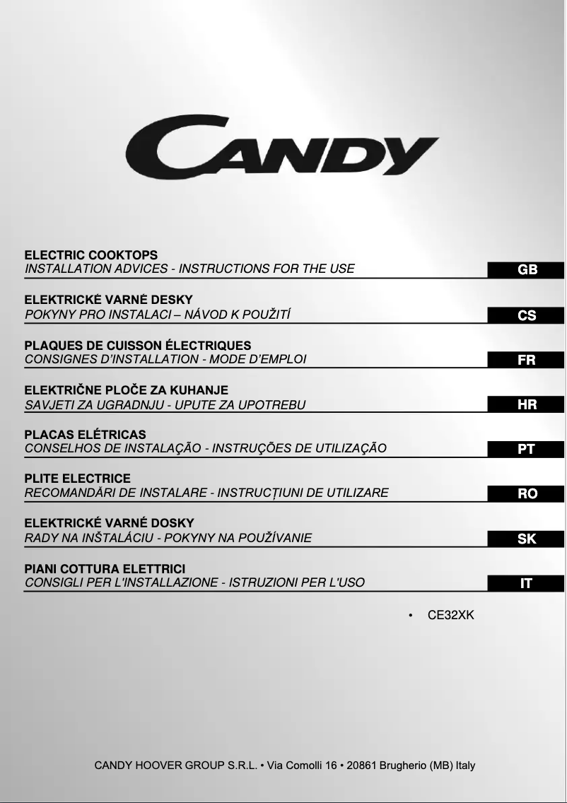 Page 1 de la notice Manuel utilisateur Candy CE32XK