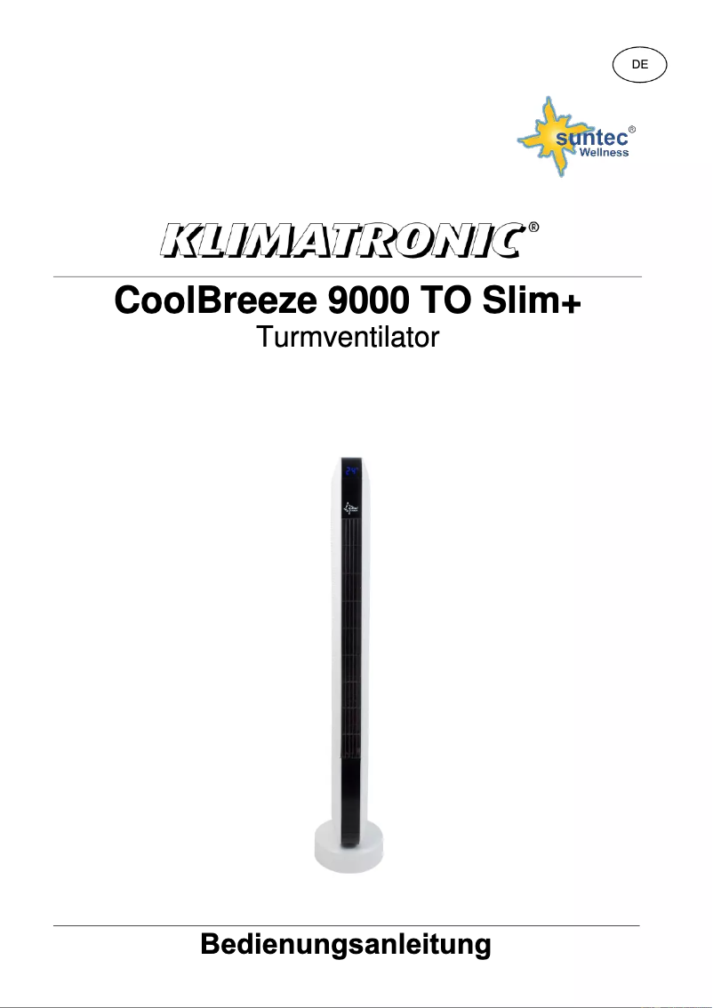 Imagen de la primera página del manual del dispositivo CoolBreeze 9000 TO Slim+