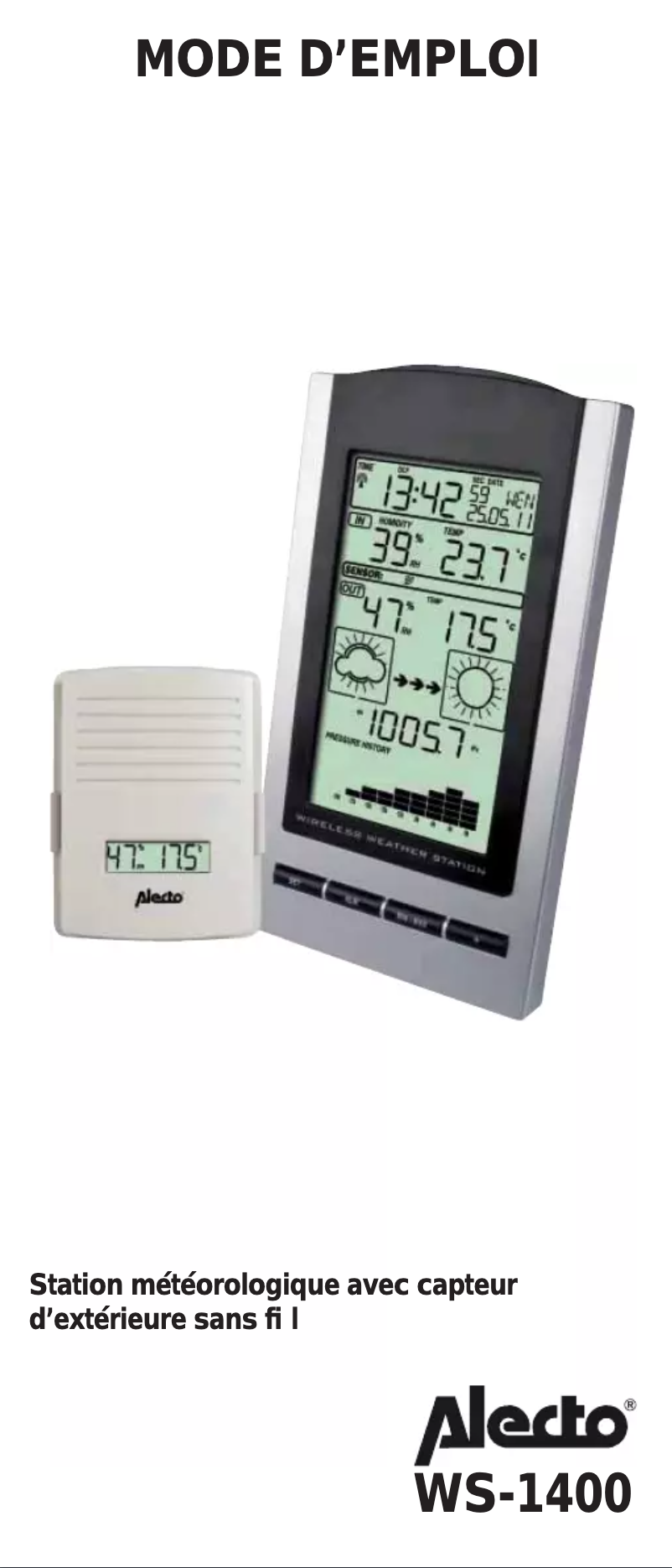 Page 1 de la notice Manuel utilisateur Alecto WS-1400