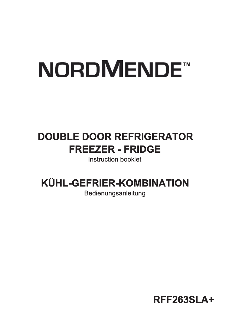 Page n°1 - Manuel utilisateur Nordmende RFF263SLAPLUS