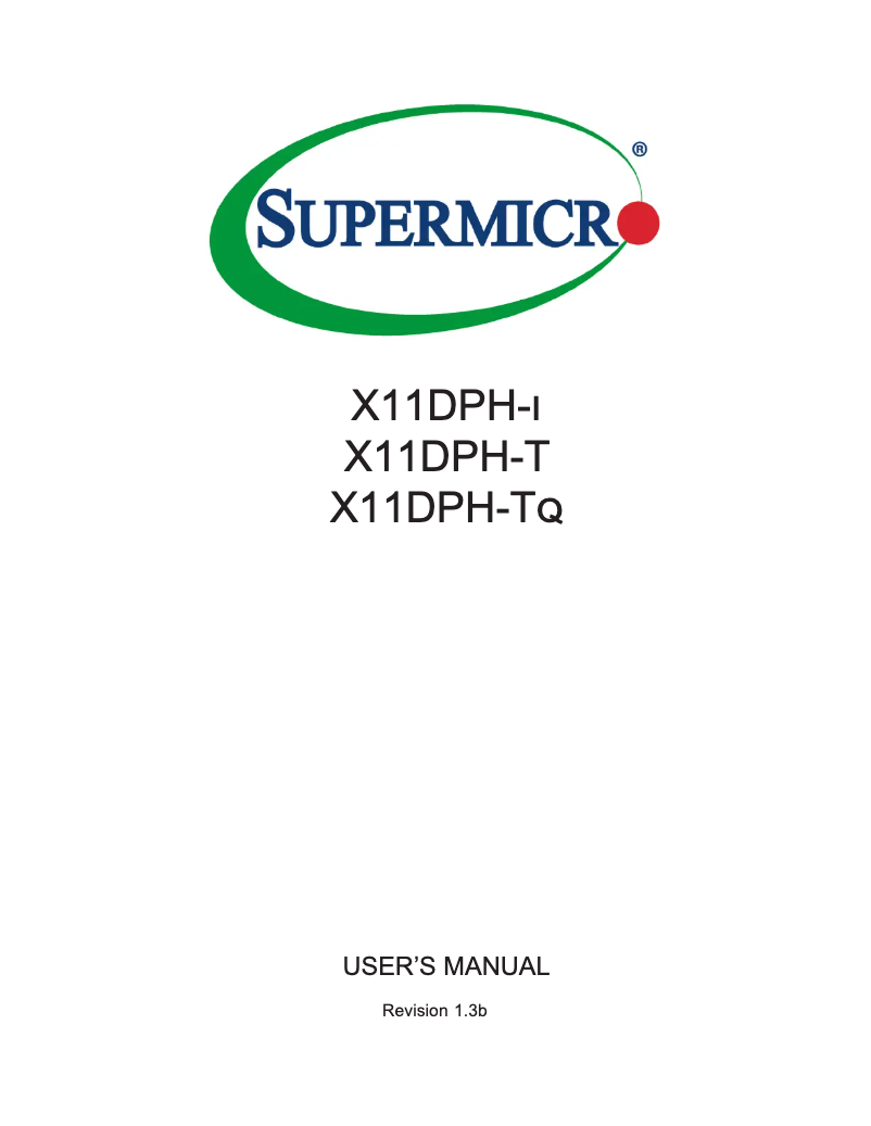 Page n°1 - Manuel utilisateur Supermicro X11DPH-i