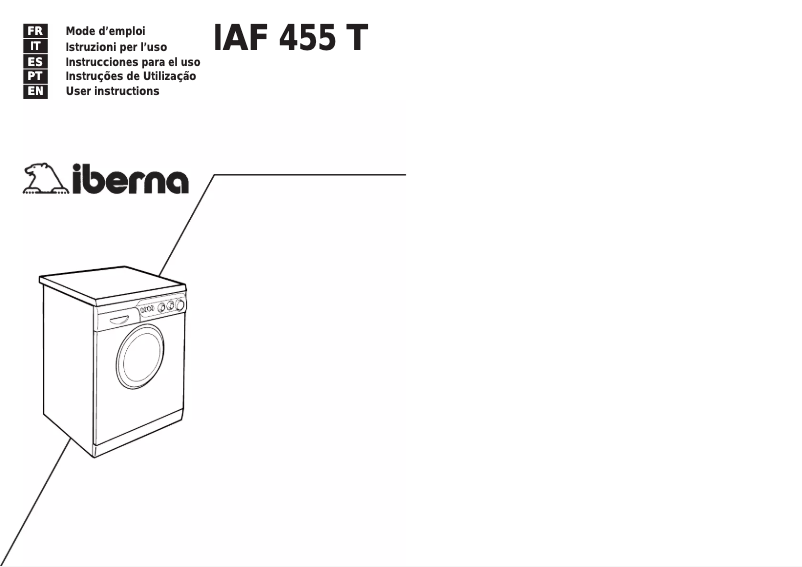 Page n°1 - Manuel utilisateur Iberna LB IAF 455 T