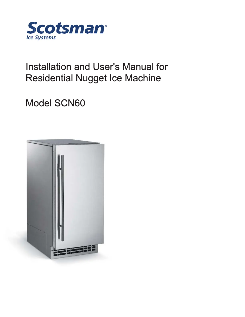 Image de la première page du manuel de l'appareil SCN60GA1SU