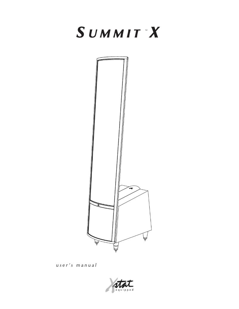 Image de la première page du manuel de l'appareil Summit X