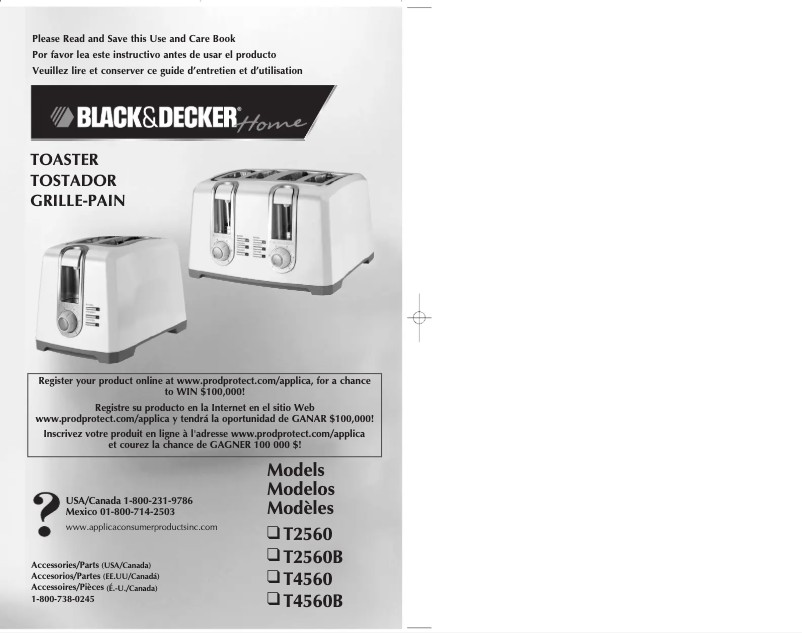 Page 1 de la notice Manuel utilisateur Black & Decker T2560B