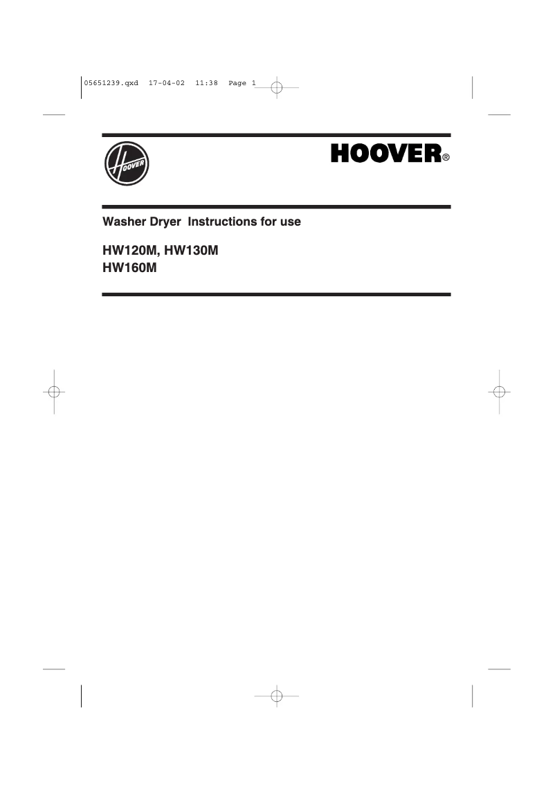 Page 1 de la notice Manuel utilisateur Hoover HW120MUK