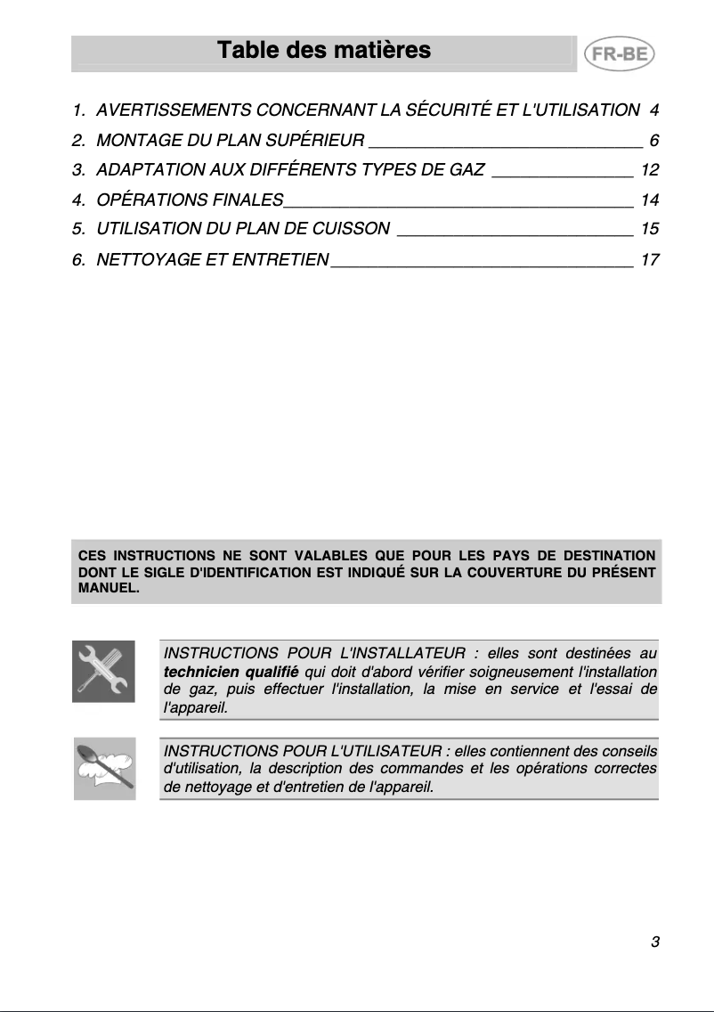 Image de la première page du manuel de l'appareil PGF95FBE3