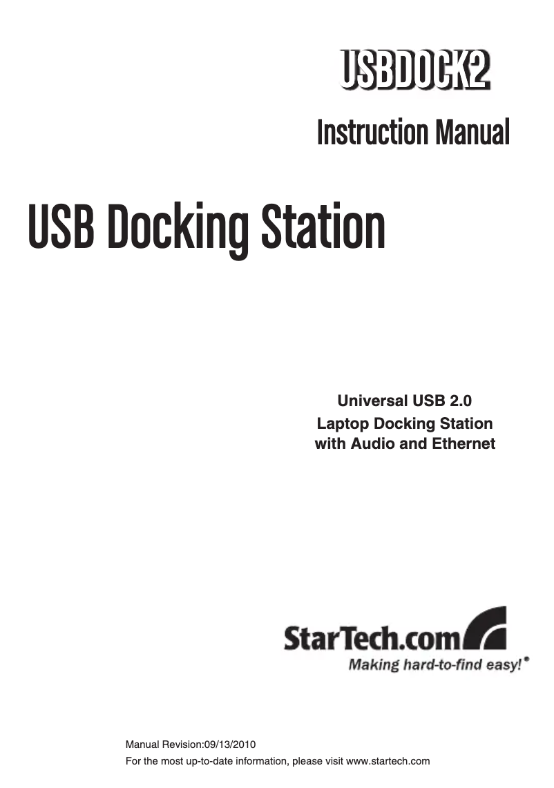 Page 1 de la notice Manuel utilisateur StarTech.com USBDOCK2