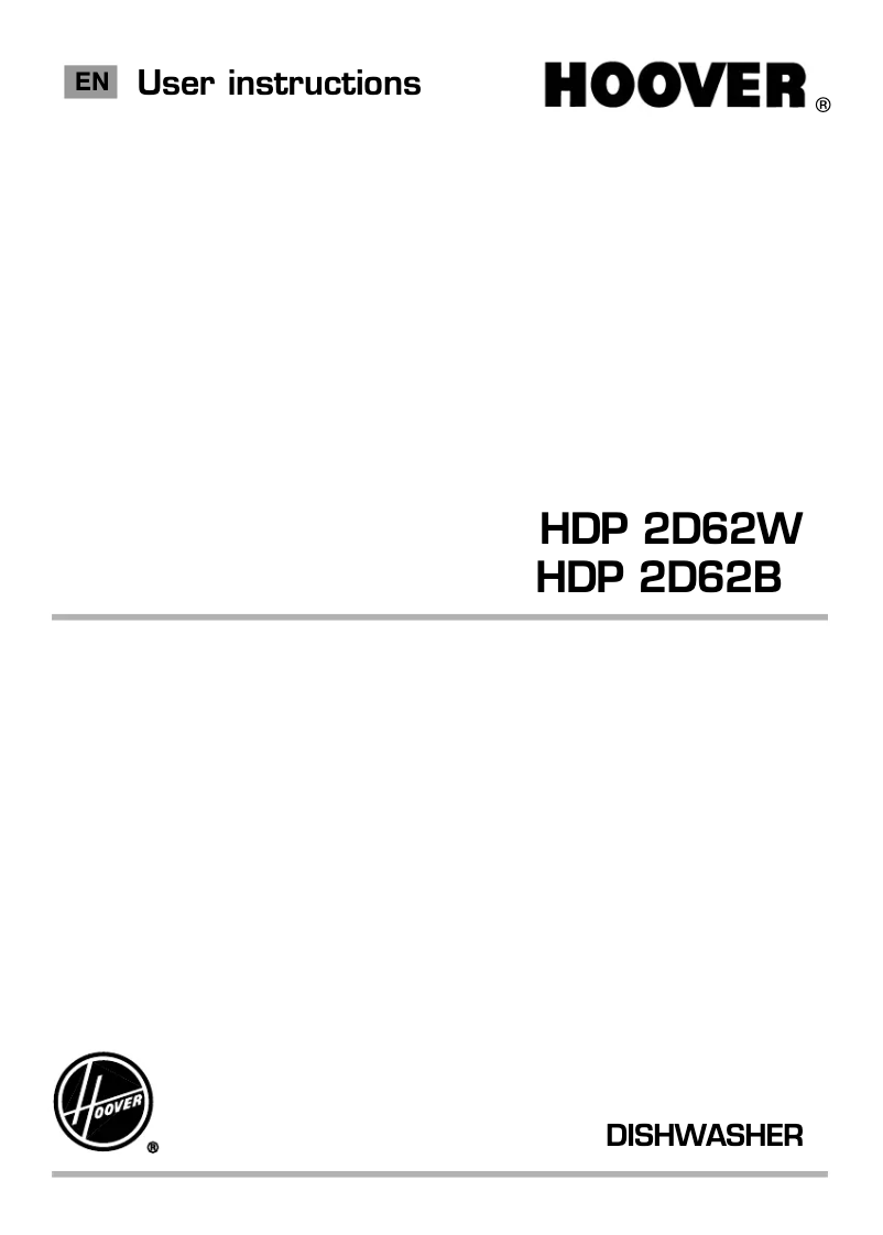 Page n°1 - Manuel utilisateur Hoover HDP 2D62B-80