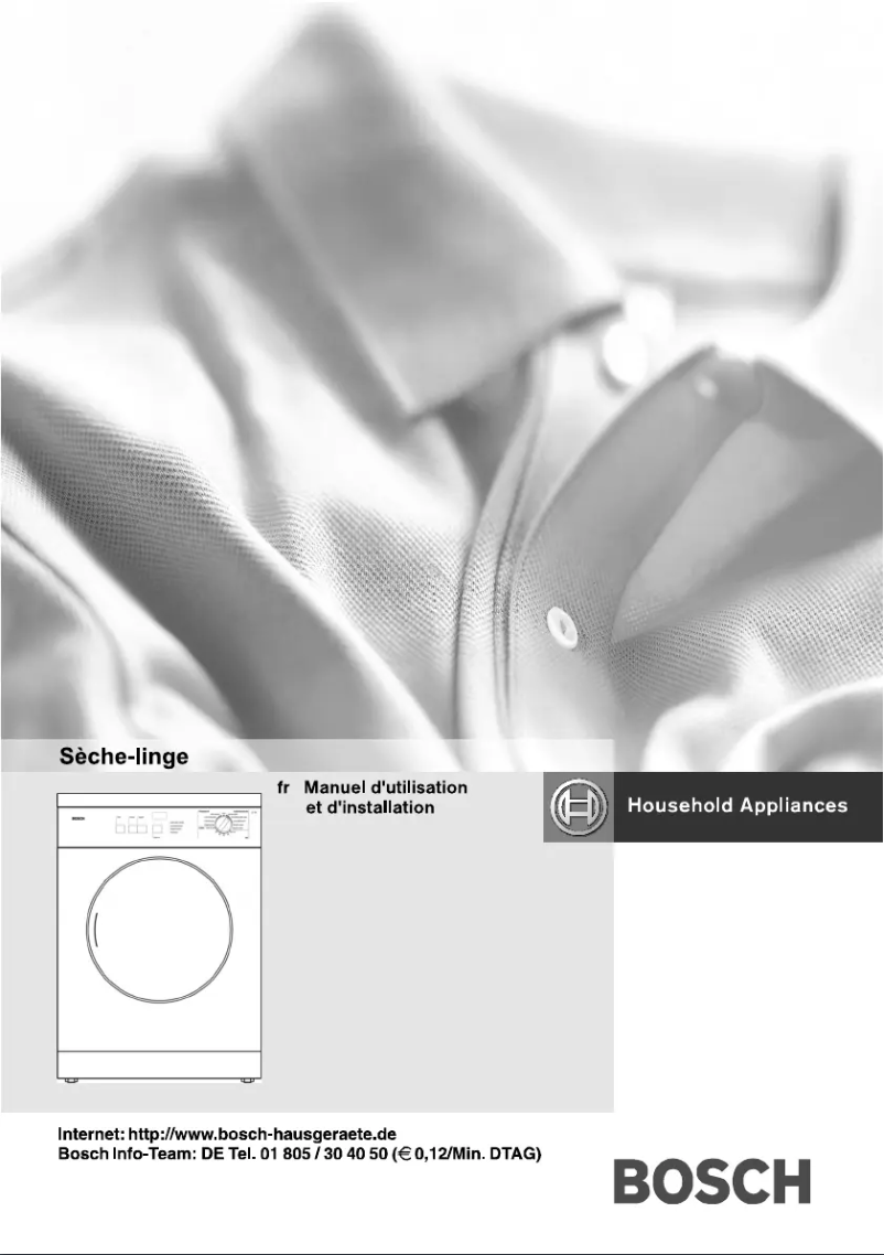 Page 1 de la notice Manuel utilisateur Bosch WTA4000