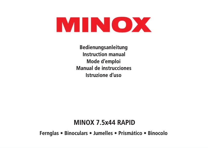 Page 1 de la notice Manuel utilisateur Minox 7.5x44 RAPID
