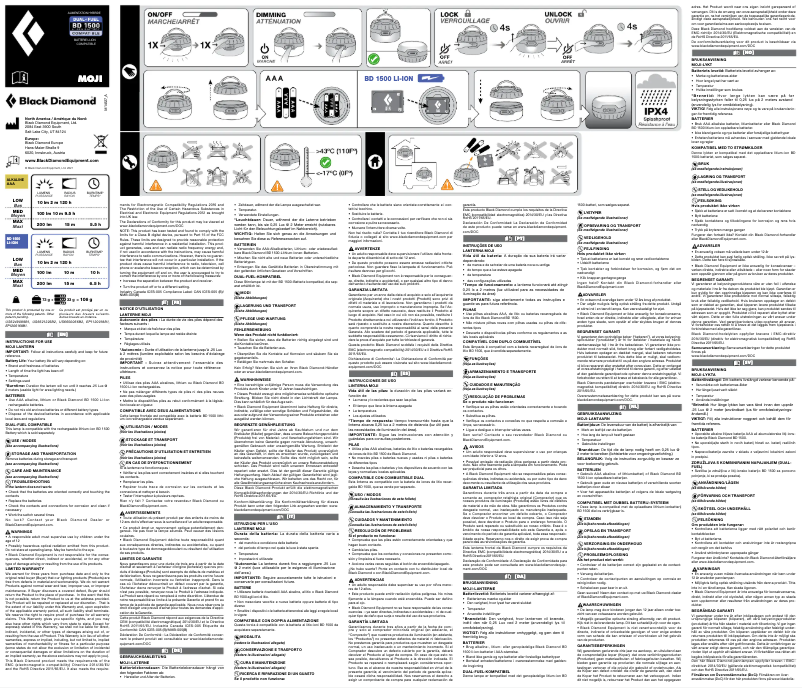 Page 1 de la notice Manuel utilisateur Black Diamond Moji