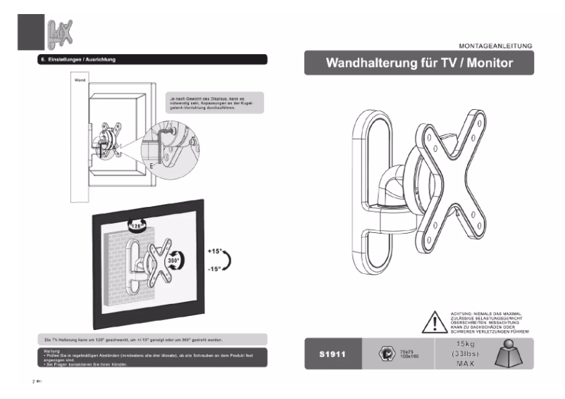 Page n°1 - Manuel utilisateur Ricoo S1911