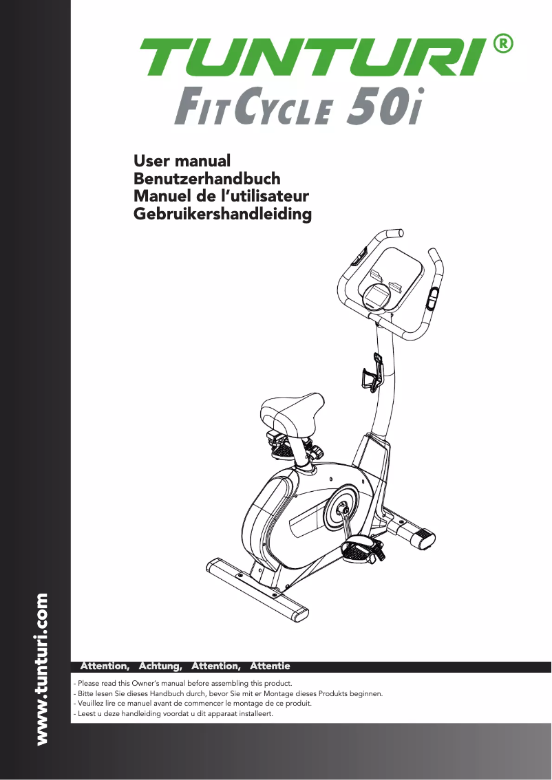 Page n°1 - Manuel utilisateur Tunturi FitCycle 50i