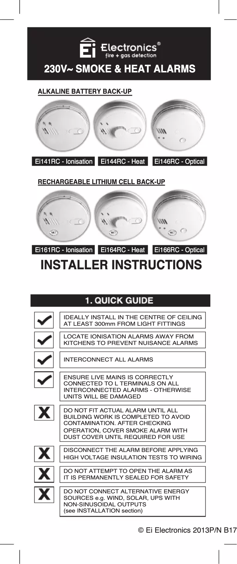 Image de la première page du manuel de l'appareil Ei146RC