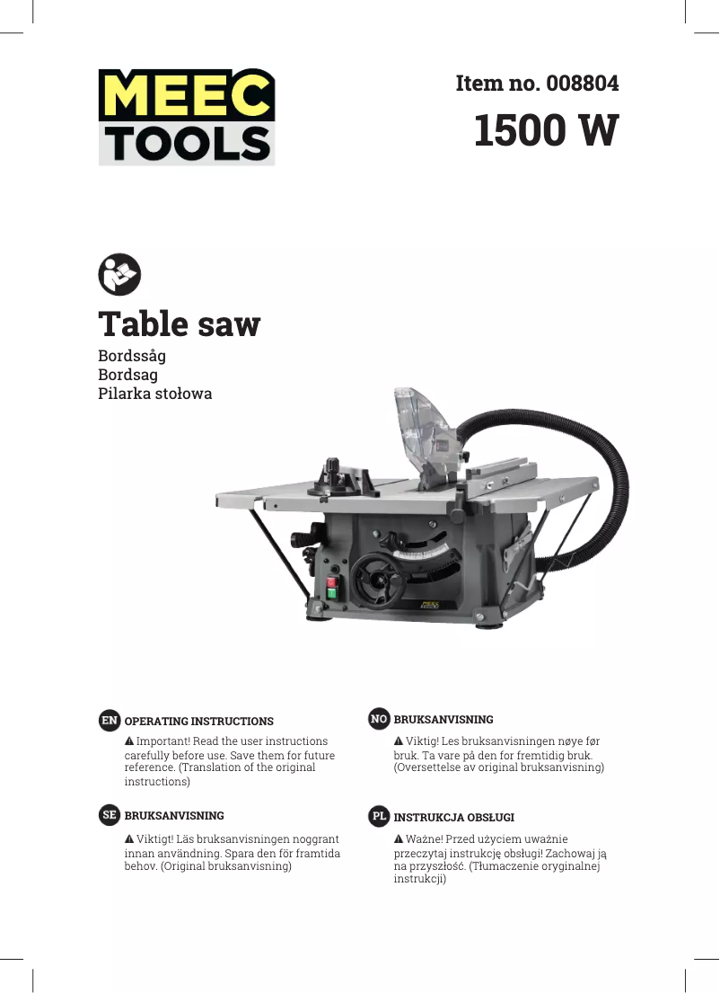 Page 1 of the manual User Manual Meec Tools 008-804