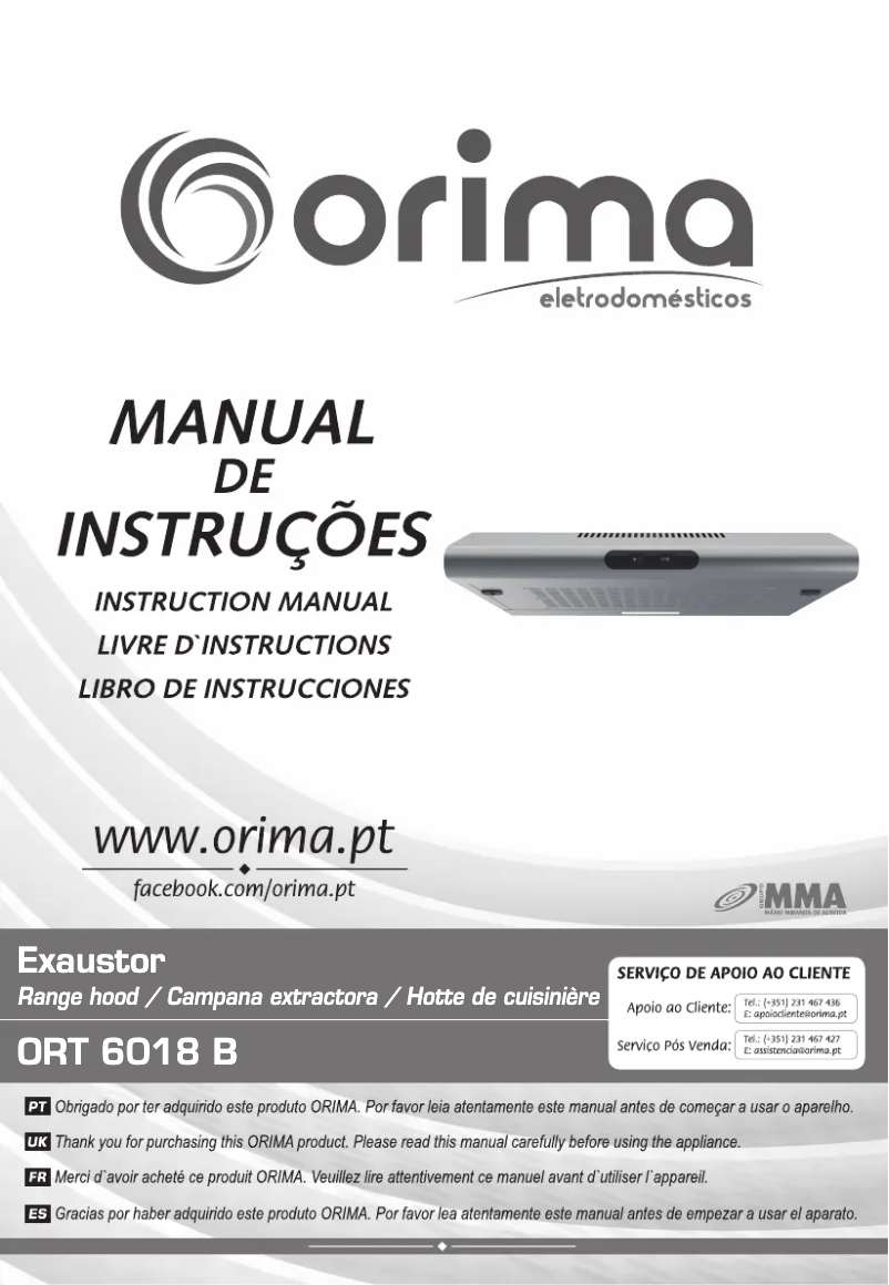 Page 1 de la notice Manuel utilisateur Orima ORT-6018-B