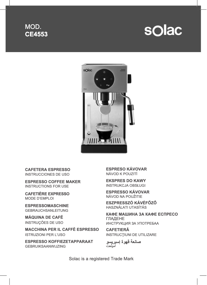 Page 1 de la notice Manuel utilisateur Solac CE4553