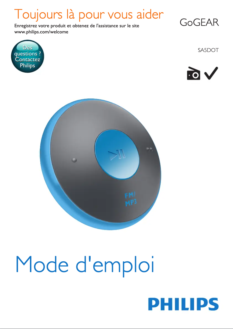 Imagen de la primera página del manual del dispositivo GoGear SA5DOT04KFS